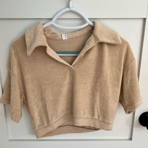 Cropped surf shop t shirt